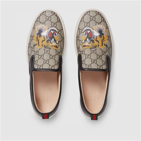 gucci tiger print slip on|Gucci Men's GG Supreme Tiger Slip.